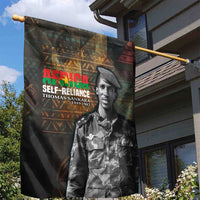 Thomas Sankara Garden Flag Burkina Faso Africa Self-Reliance Message and Military Portrait - Wonder Print Shop