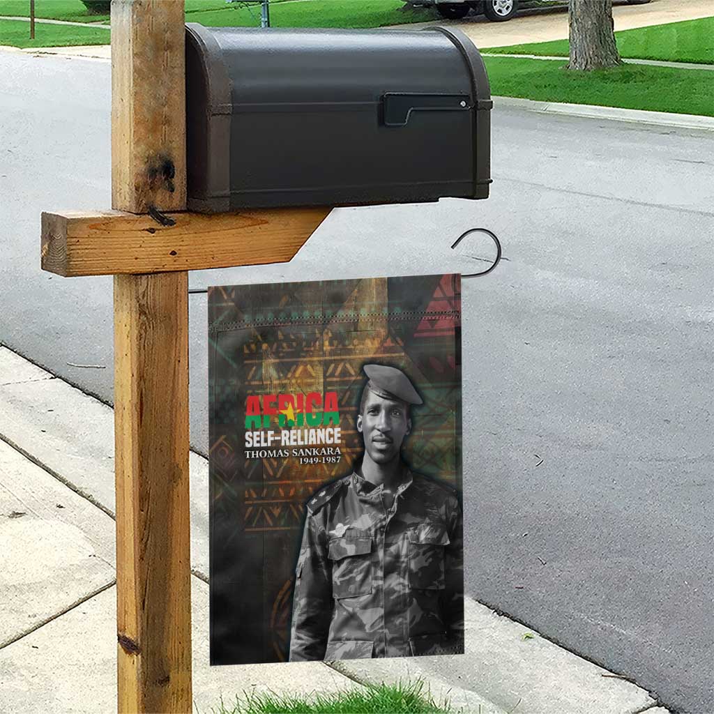 Thomas Sankara Garden Flag Burkina Faso Africa Self-Reliance Message and Military Portrait - Wonder Print Shop