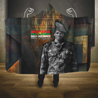 Thomas Sankara Hooded Blanket Burkina Faso Africa Self-Reliance Message and Military Portrait - Wonder Print Shop