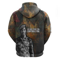 Thomas Sankara Hoodie Burkina Faso Africa Self-Reliance Message and Military Portrait - Wonder Print Shop