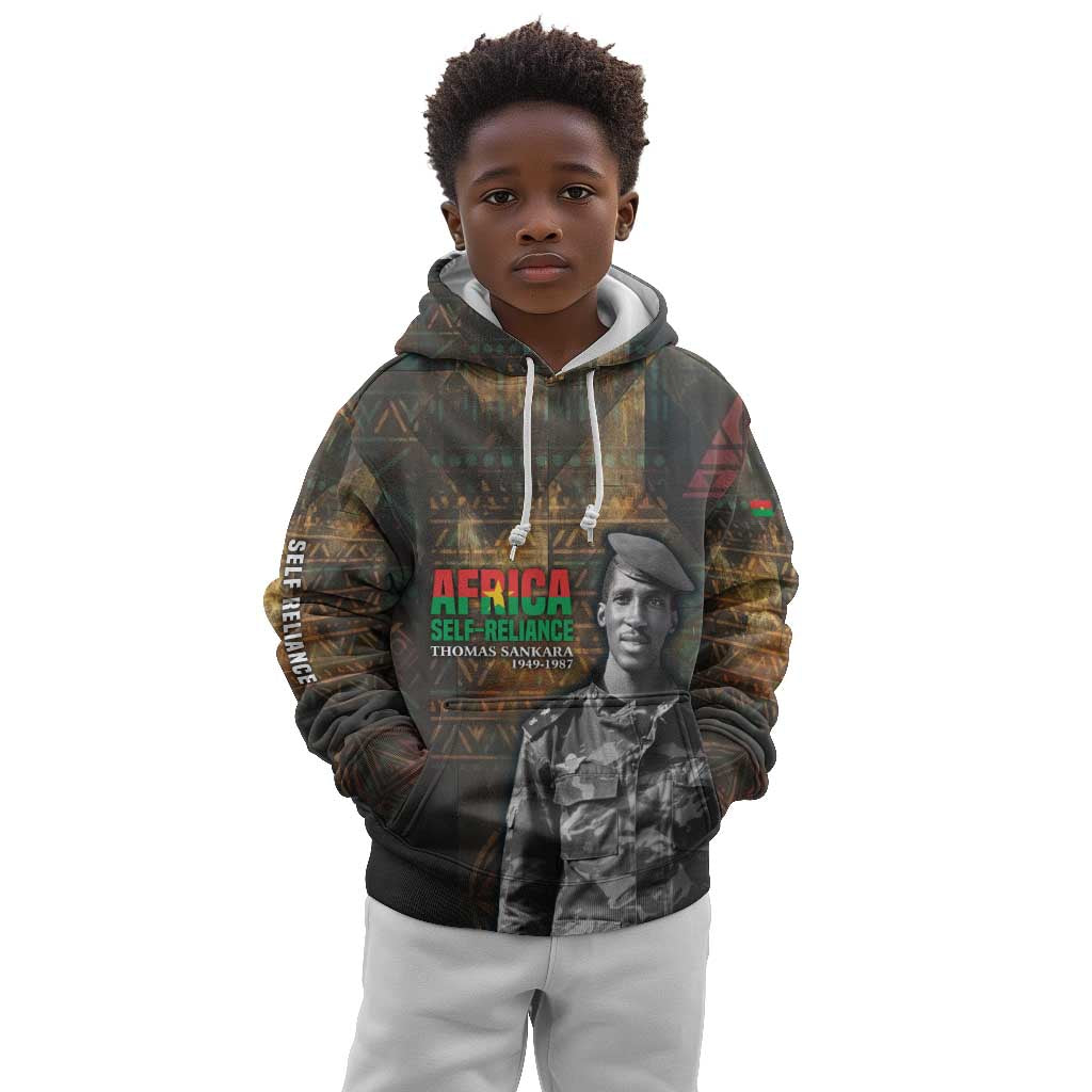 Thomas Sankara Kid Hoodie Burkina Faso Africa Self-Reliance Message and Military Portrait - Wonder Print Shop
