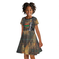 Thomas Sankara Kid Short Sleeve Dress Burkina Faso Africa Self-Reliance Message and Military Portrait - Wonder Print Shop