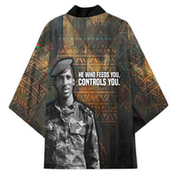 Thomas Sankara Kimono Burkina Faso Africa Self-Reliance Message and Military Portrait - Wonder Print Shop
