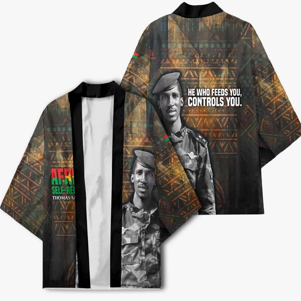 Thomas Sankara Kimono Burkina Faso Africa Self-Reliance Message and Military Portrait - Wonder Print Shop