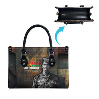 Thomas Sankara Leather Bag Burkina Faso Africa Self-Reliance Message and Military Portrait - Wonder Print Shop