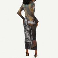 Thomas Sankara Long Sleeve Bodycon Dress Burkina Faso Africa Self-Reliance Message and Military Portrait - Wonder Print Shop