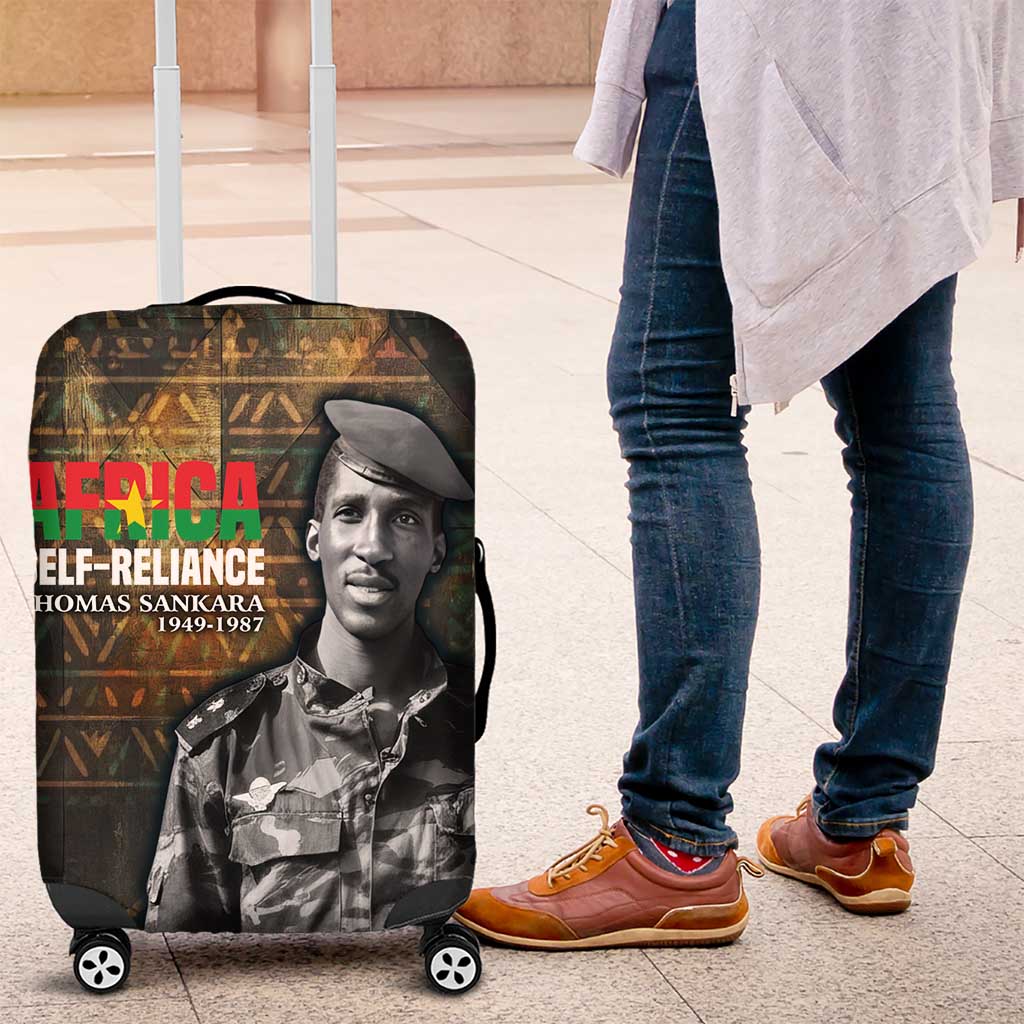 Thomas Sankara Luggage Cover Burkina Faso Africa Self-Reliance Message and Military Portrait - Wonder Print Shop