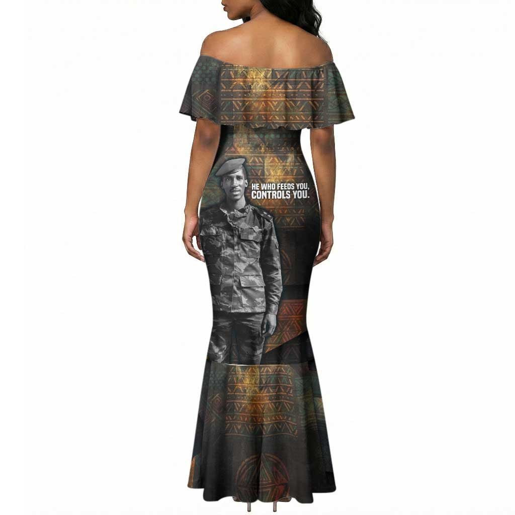 Thomas Sankara Mermaid Dress Burkina Faso Africa Self-Reliance Message and Military Portrait - Wonder Print Shop