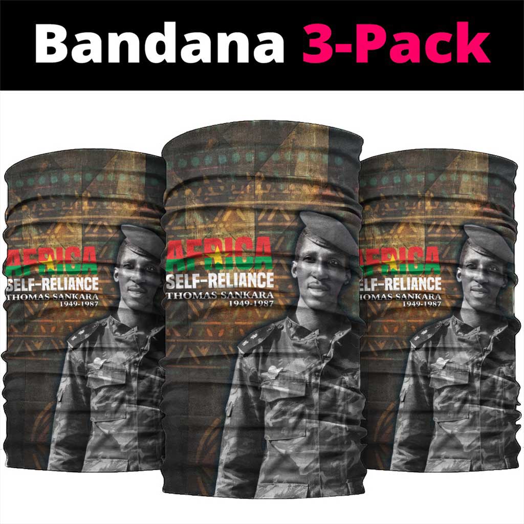 Thomas Sankara Neck Gaiter Burkina Faso Africa Self-Reliance Message and Military Portrait - Wonder Print Shop