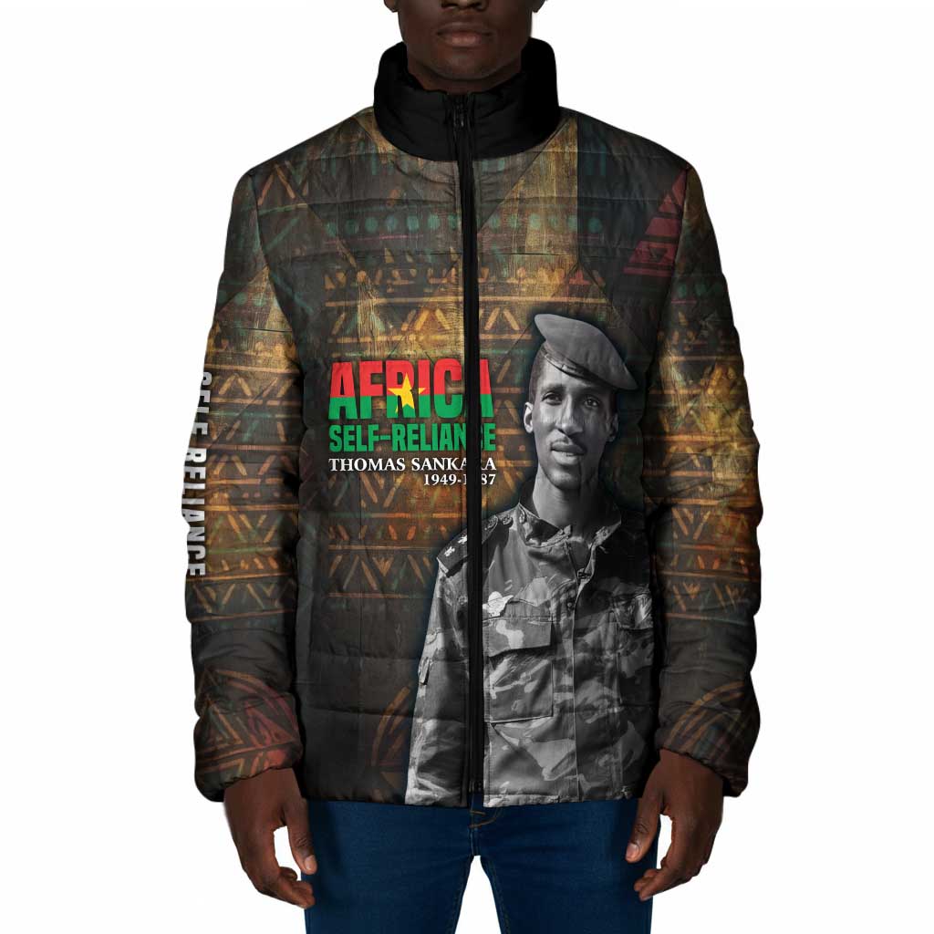 Thomas Sankara Padded Jacket Burkina Faso Africa Self-Reliance Message and Military Portrait - Wonder Print Shop