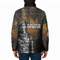 Thomas Sankara Padded Jacket Burkina Faso Africa Self-Reliance Message and Military Portrait - Wonder Print Shop