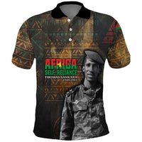 Thomas Sankara Polo Shirt Burkina Faso Africa Self-Reliance Message and Military Portrait - Wonder Print Shop