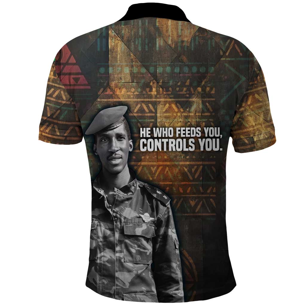Thomas Sankara Polo Shirt Burkina Faso Africa Self-Reliance Message and Military Portrait - Wonder Print Shop