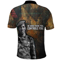 Thomas Sankara Polo Shirt Burkina Faso Africa Self-Reliance Message and Military Portrait - Wonder Print Shop
