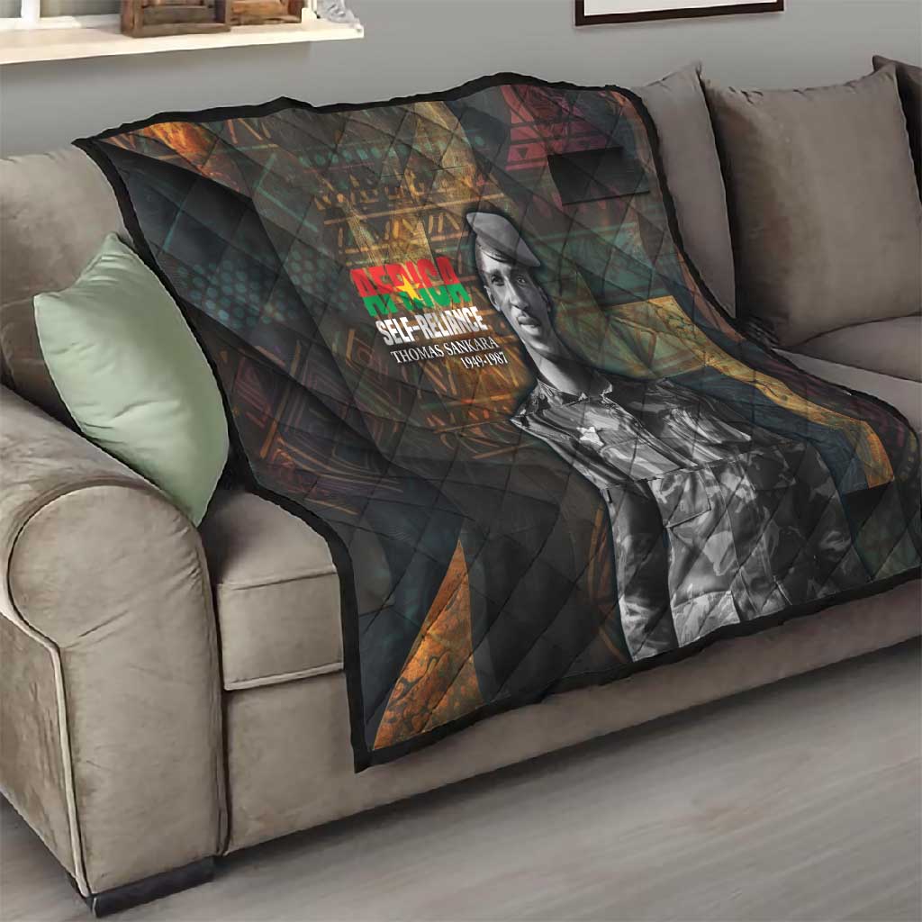 Thomas Sankara Quilt Burkina Faso Africa Self-Reliance Message and Military Portrait - Wonder Print Shop