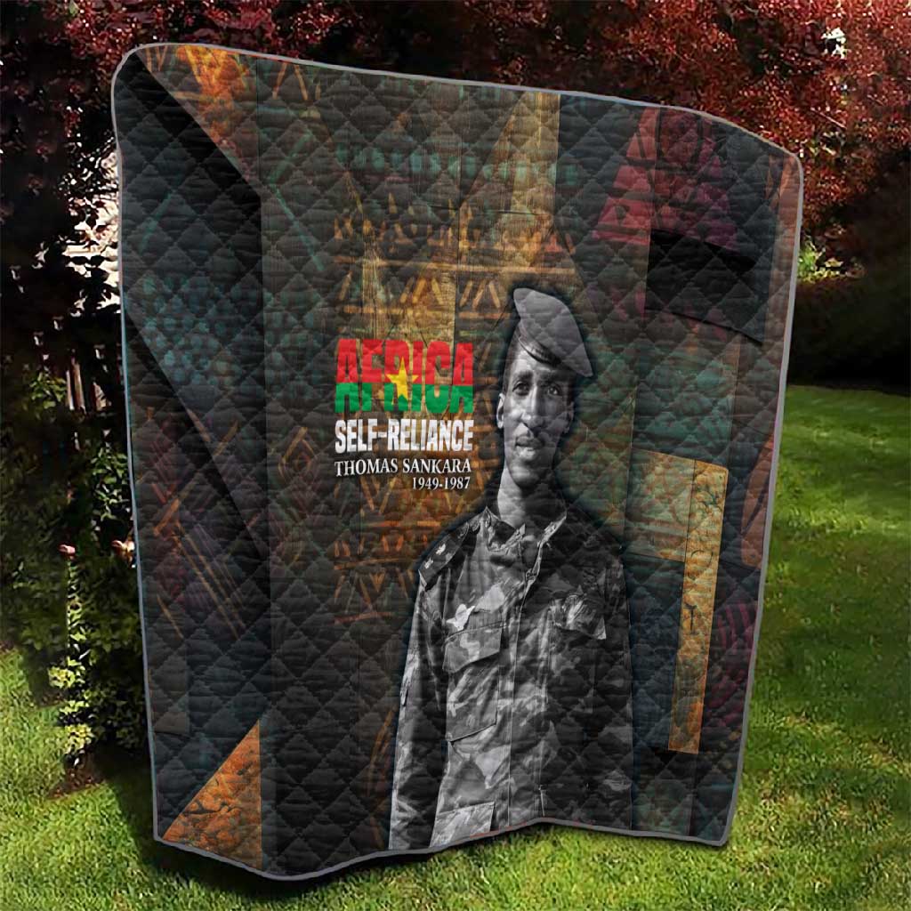Thomas Sankara Quilt Burkina Faso Africa Self-Reliance Message and Military Portrait - Wonder Print Shop