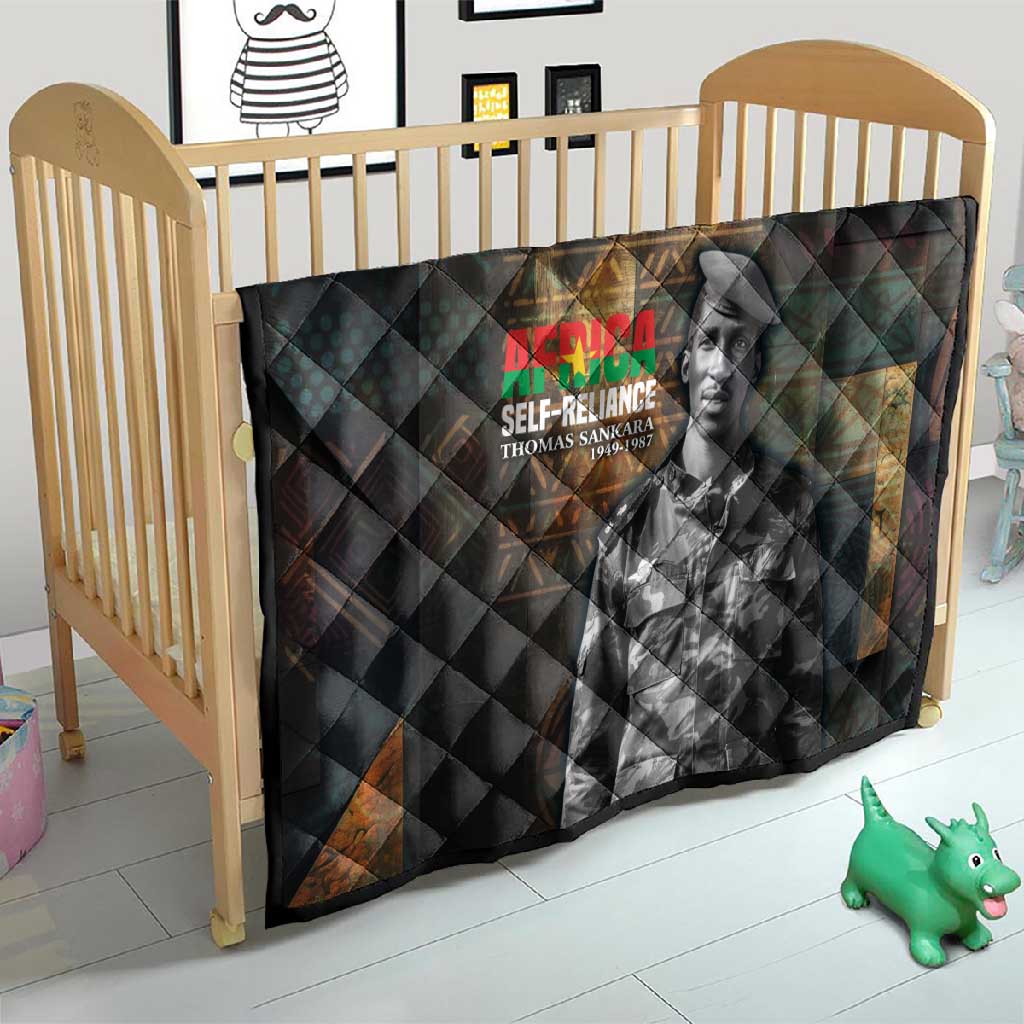 Thomas Sankara Quilt Burkina Faso Africa Self-Reliance Message and Military Portrait - Wonder Print Shop