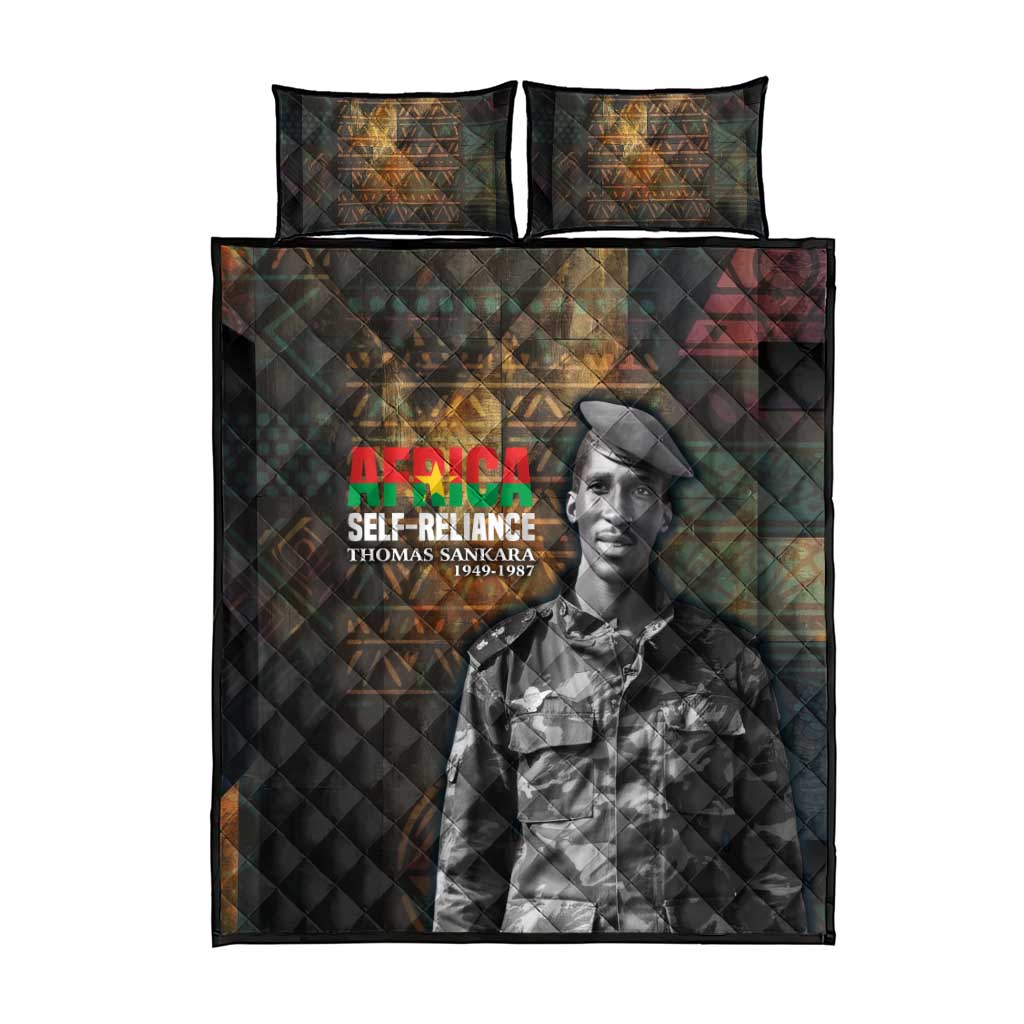 Thomas Sankara Quilt Bed Set Burkina Faso Africa Self-Reliance Message and Military Portrait - Wonder Print Shop