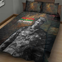 Thomas Sankara Quilt Bed Set Burkina Faso Africa Self-Reliance Message and Military Portrait - Wonder Print Shop