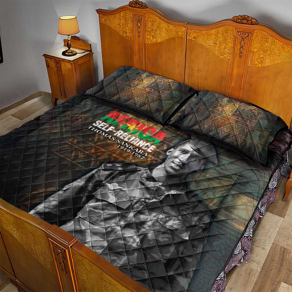 Thomas Sankara Quilt Bed Set Burkina Faso Africa Self-Reliance Message and Military Portrait - Wonder Print Shop