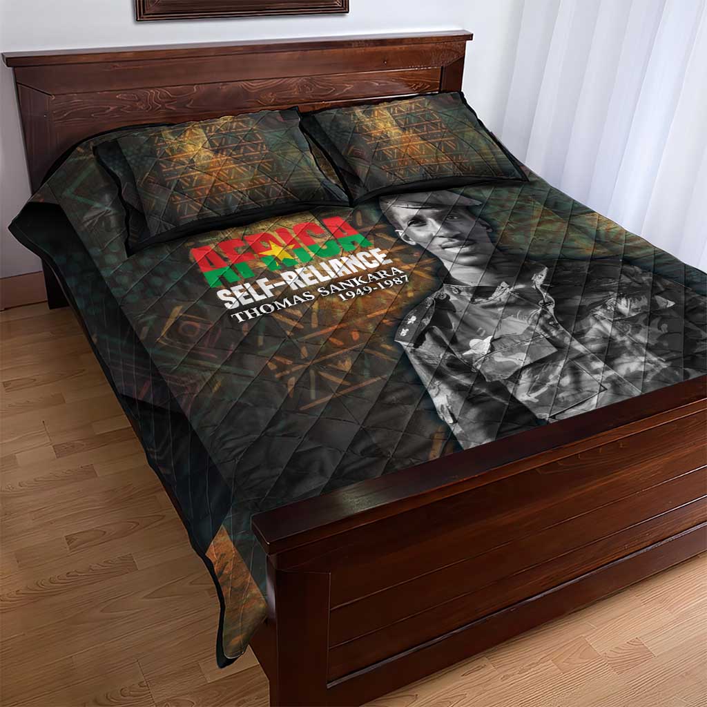 Thomas Sankara Quilt Bed Set Burkina Faso Africa Self-Reliance Message and Military Portrait - Wonder Print Shop