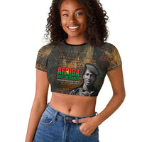 Thomas Sankara Raglan Cropped T shirt Burkina Faso Africa Self-Reliance Message and Military Portrait - Wonder Print Shop