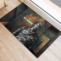 Thomas Sankara Rubber Doormat Burkina Faso Africa Self-Reliance Message and Military Portrait - Wonder Print Shop