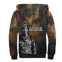 Thomas Sankara Sherpa Hoodie Burkina Faso Africa Self-Reliance Message and Military Portrait - Wonder Print Shop
