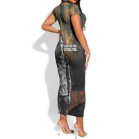 Thomas Sankara Short Sleeve Bodycon Dress Burkina Faso Africa Self-Reliance Message and Military Portrait - Wonder Print Shop