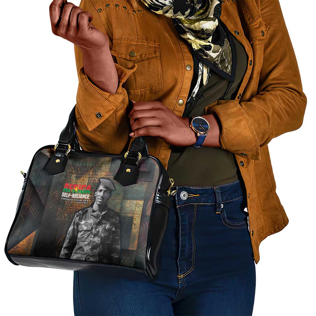 Thomas Sankara Shoulder Handbag Burkina Faso Africa Self-Reliance Message and Military Portrait - Wonder Print Shop