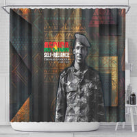 Thomas Sankara Shower Curtain Burkina Faso Africa Self-Reliance Message and Military Portrait - Wonder Print Shop