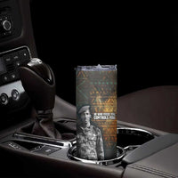 Thomas Sankara Skinny Tumbler Burkina Faso Africa Self-Reliance Message and Military Portrait - Wonder Print Shop