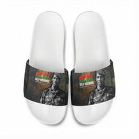 Thomas Sankara Slide Sandals Burkina Faso Africa Self-Reliance Message and Military Portrait - Wonder Print Shop