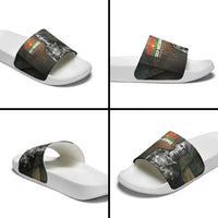 Thomas Sankara Slide Sandals Burkina Faso Africa Self-Reliance Message and Military Portrait - Wonder Print Shop