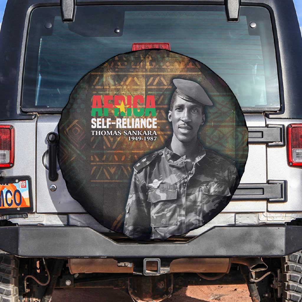 Thomas Sankara Spare Tire Cover Burkina Faso Africa Self-Reliance Message and Military Portrait - Wonder Print Shop