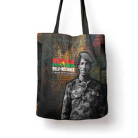 Thomas Sankara Tote Bag Burkina Faso Africa Self-Reliance Message and Military Portrait - Wonder Print Shop