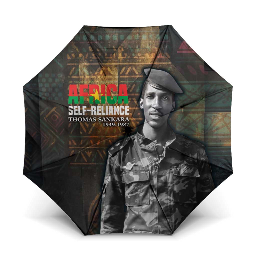 Thomas Sankara Umbrella Burkina Faso Africa Self-Reliance Message and Military Portrait - Wonder Print Shop