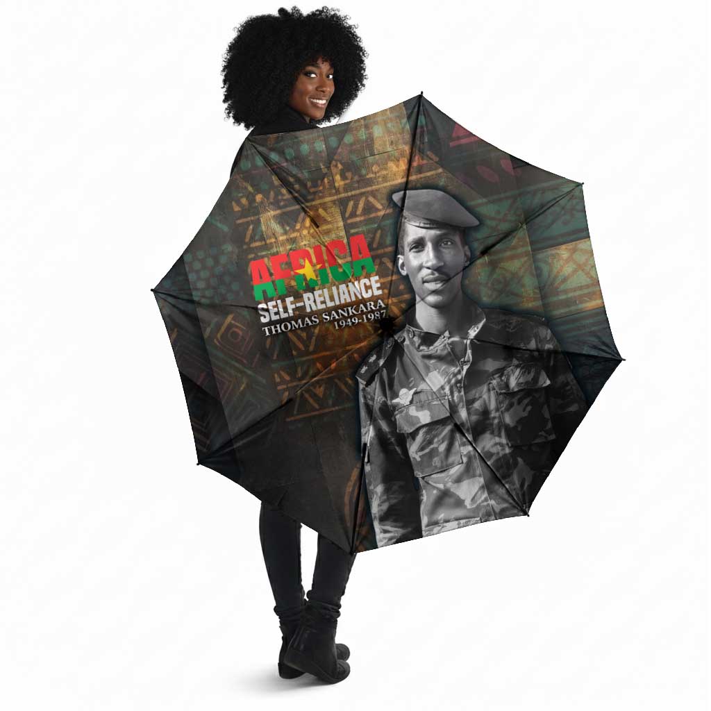 Thomas Sankara Umbrella Burkina Faso Africa Self-Reliance Message and Military Portrait - Wonder Print Shop