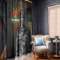 Thomas Sankara Window Curtain Burkina Faso Africa Self-Reliance Message and Military Portrait - Wonder Print Shop