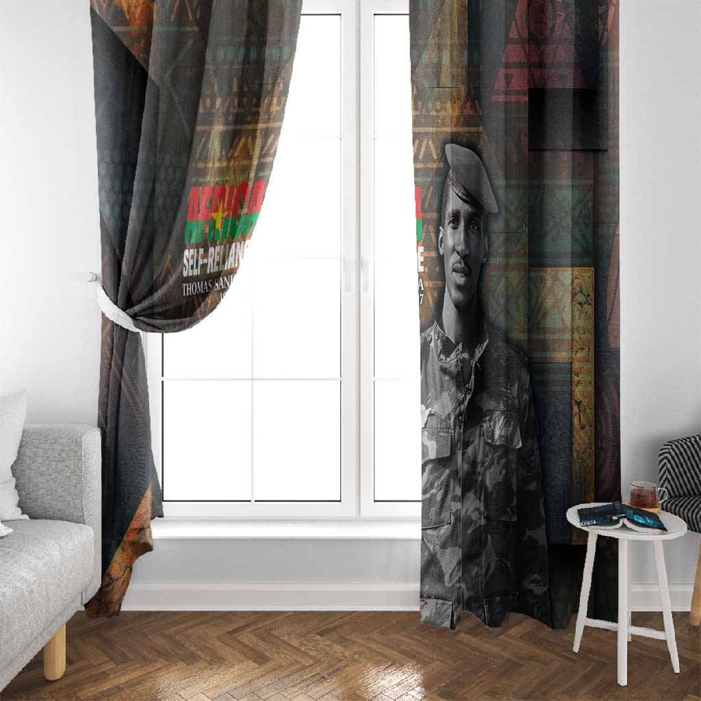Thomas Sankara Window Curtain Burkina Faso Africa Self-Reliance Message and Military Portrait - Wonder Print Shop