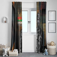 Thomas Sankara Window Curtain Burkina Faso Africa Self-Reliance Message and Military Portrait - Wonder Print Shop