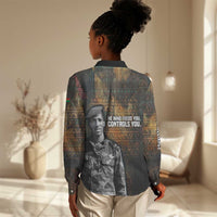 Thomas Sankara Women Casual Shirt Burkina Faso Africa Self-Reliance Message and Military Portrait - Wonder Print Shop