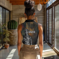 Thomas Sankara Women Sleeveless Polo Shirt Burkina Faso Africa Self-Reliance Message and Military Portrait - Wonder Print Shop