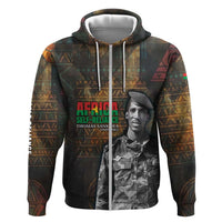 Thomas Sankara Zip Hoodie Burkina Faso Africa Self-Reliance Message and Military Portrait - Wonder Print Shop