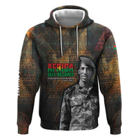 Thomas Sankara Zip Hoodie Burkina Faso Africa Self-Reliance Message and Military Portrait - Wonder Print Shop