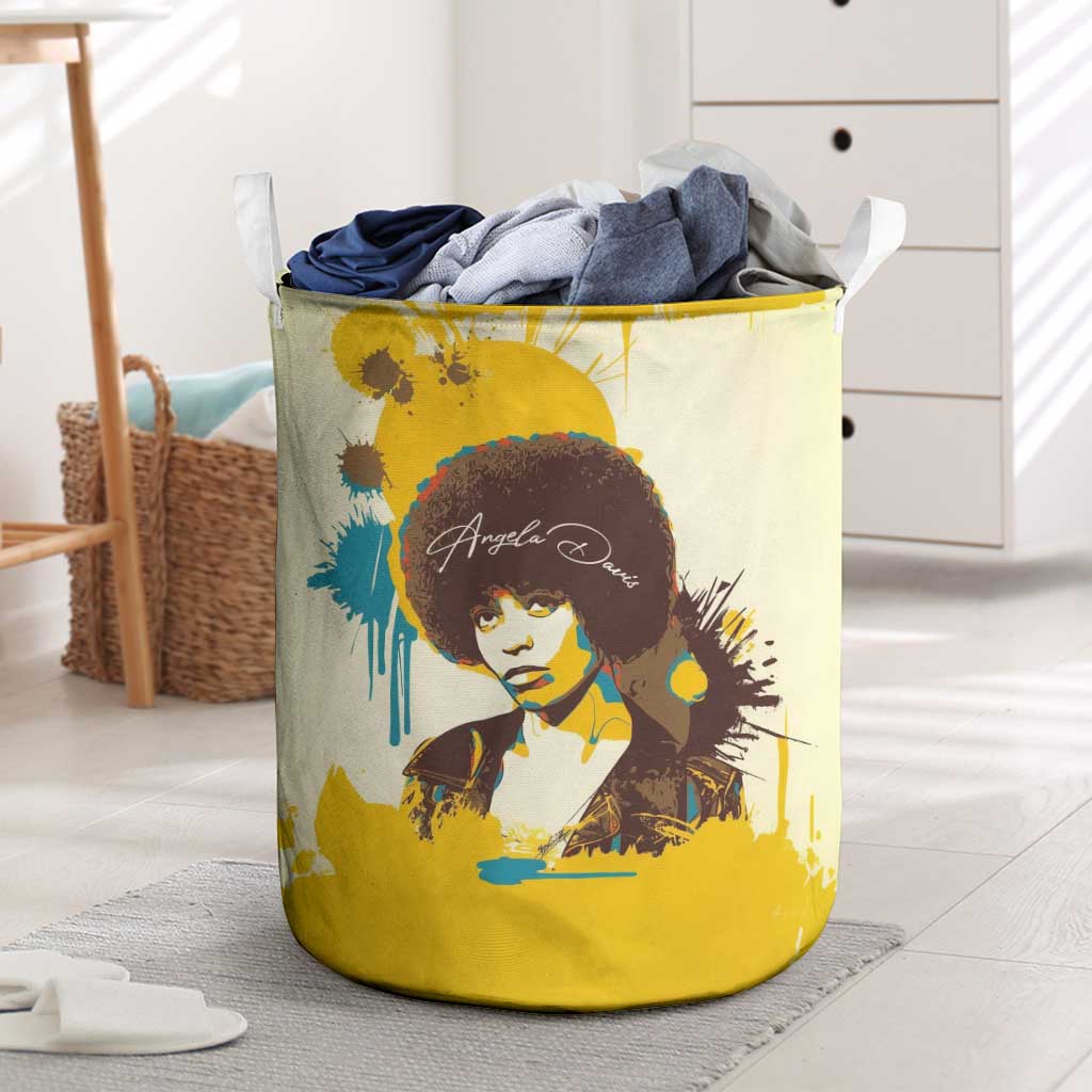 Angela Davis Laundry Basket Bold Pop Art Style Freedom Is a Constant Struggle Quote Civil Rights Activist - Wonder Print Shop