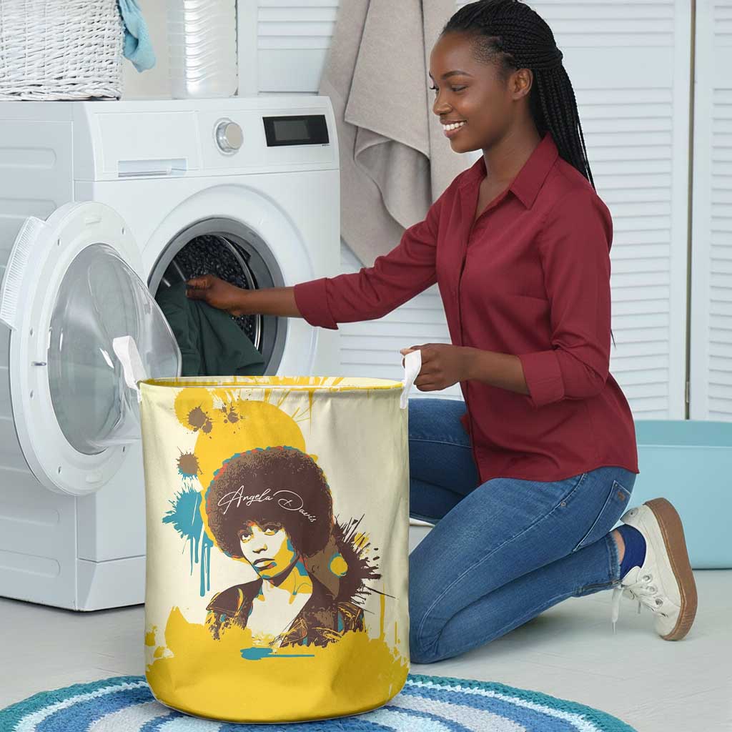 Angela Davis Laundry Basket Bold Pop Art Style Freedom Is a Constant Struggle Quote Civil Rights Activist - Wonder Print Shop