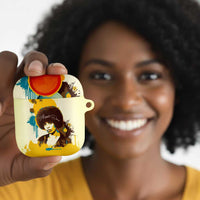 Angela Davis AirPods Case Bold Pop Art Style Freedom Is a Constant Struggle Quote Civil Rights Activist - Wonder Print Shop