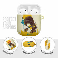 Angela Davis AirPods Case Bold Pop Art Style Freedom Is a Constant Struggle Quote Civil Rights Activist - Wonder Print Shop