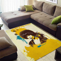 Angela Davis Area Rug Bold Pop Art Style Freedom Is a Constant Struggle Quote Civil Rights Activist - Wonder Print Shop